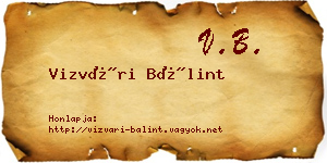 Vizvári Bálint névjegykártya