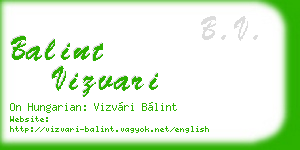 balint vizvari business card